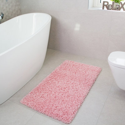 Soft Fluffy Baby Pink Shaggy Area Rug 50x80cm | DIY at B&Q