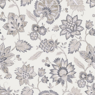 Soft Jacobean Trail Soft Grey Wallpaper