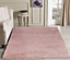 Soft Plain Thick Area Shaggy Rug - Baby Pink 120 x 170 cm