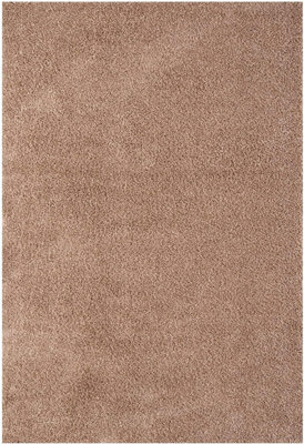 Soft Plain Thick Area Shaggy Rug - Dark Beige 120 x 170 cm