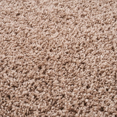 Soft Plain Thick Area Shaggy Rug - Dark Beige 160 x 230 cm