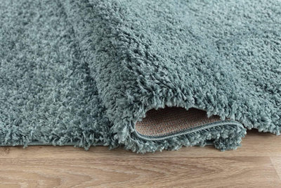 Soft Plain Thick Area Shaggy Rug - Duck Egg 160 x 230 cm - 4
