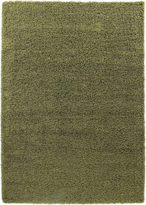 Soft Plain Thick Area Shaggy Rug - Green 120 x 170 cm