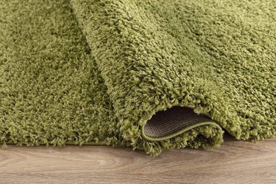 Soft Plain Thick Area Shaggy Rug - Green 60 x 110 cm - 4