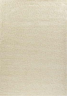 Soft Plain Thick Area Shaggy Rug - Ivory Cream 120 x 170 cm