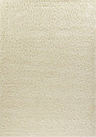 Soft Plain Thick Area Shaggy Rug - Ivory Cream 60 x 110 cm