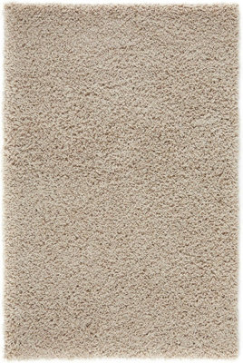 Soft Plain Thick Area Shaggy Rug - Light Beige 60 x 110 cm