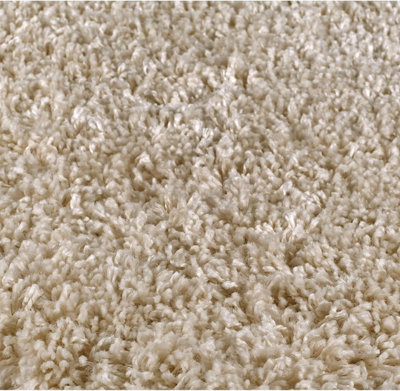 Soft Plain Thick Area Shaggy Rug - Light Beige 60 x 110 cm - 4