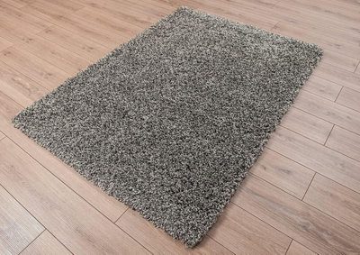 Soft Plain Thick Area Shaggy Rug - Mixed Grey 120 x 170 cm - 3