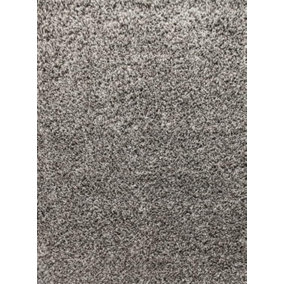 Soft Plain Thick Area Shaggy Rug - Mixed Grey 80 x 150 cm
