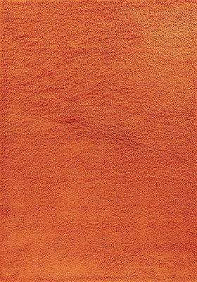 Soft Plain Thick Area Shaggy Rug - Orange 120 x 170 cm