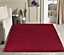 Soft Plain Thick Area Shaggy Rug - Red 120 x 170 cm