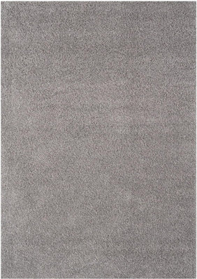 Soft Plain Thick Area Shaggy Rug - Silver Grey 60 x 110 cm
