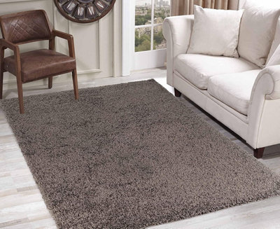 Soft Plain Thick Area Shaggy Rug - Taupe 60 x 110 cm - 3