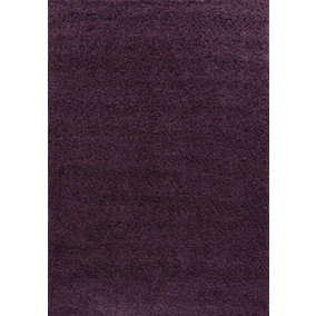 Soft Plain Thick Area Shaggy Rug - Violet 120 x 170 cm