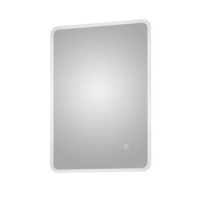 Soft Square LED Illuminated Touch Sensor Mirror with Demister, 700mm x 500mm - Chrome