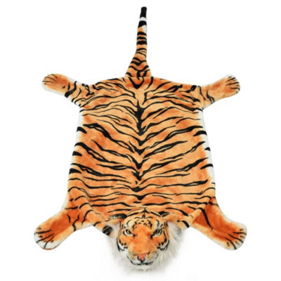 Soft Tiger Carpet Plush 144 cm Brown