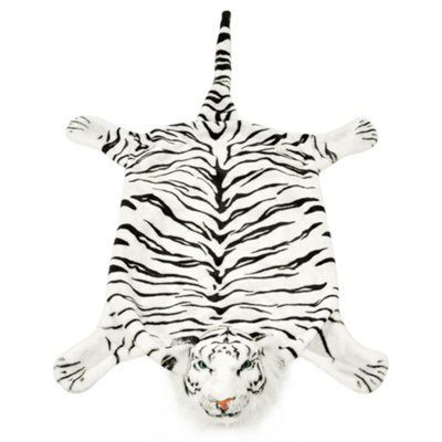 Soft Tiger Carpet Plush 144 cm White