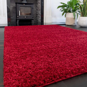 Soft Value Crimson Red Shaggy Area Rug 110x160cm