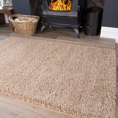 Soft Value Natural Oatmeal Shaggy Area Rug 110x160cm