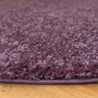 Soft Value Purple Mauve Shaggy Area Rug 135x135cm