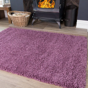 Soft Value Purple Mauve Shaggy Area Rug 180x270cm