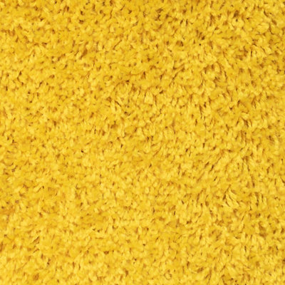 Soft Value Yellow Shaggy Area Rug 60x110cm