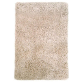 Soft Washable Collection Plain Design Shaggy Rug in Beige  SA-02