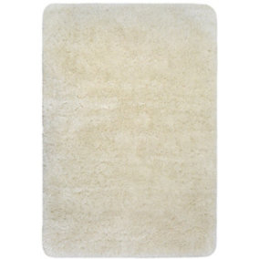 Soft Washable Collection Plain Design Shaggy Rug in Ivory  SA-01