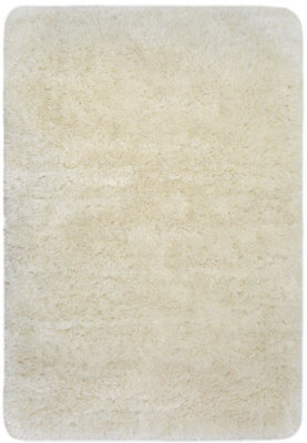 Soft Washable Collection Plain Design Shaggy Rug in Ivory  SA-01