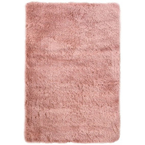 Soft Washable Collection Plain Design Shaggy Rug in Pink  SA-07