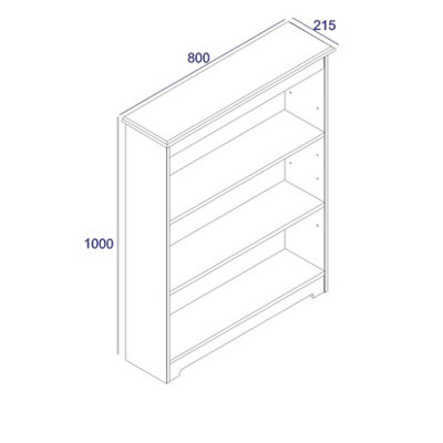 Soft white low wide bookcase - Colorado
