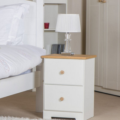 Soft white petite 2 drawer bedside cabinet, Colorado Range