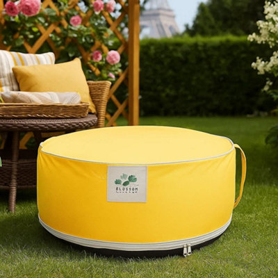 Soft Yellow Inflatable Pouffe Outdoor Seat Portable & Durable