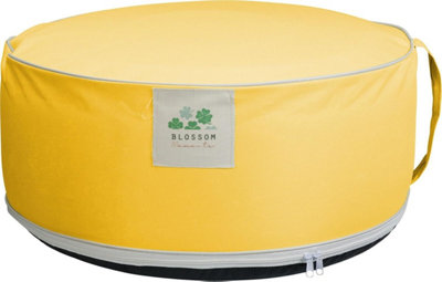 Soft Yellow Inflatable Pouffe Outdoor Seat Portable & Durable