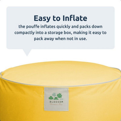 Soft Yellow Inflatable Pouffe Outdoor Seat Portable & Durable