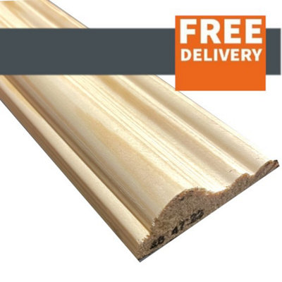 Softwood Dado Rail 65mm(W) x 20mm(T) x 3600mm(L).  5 Lengths In A Pack