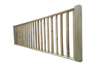 Softwood Deck balustrade kit, 0.5m, Light green, 2x Deck posts