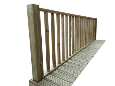Softwood Deck balustrade kit, 0.5m, Light green, 2x Deck posts