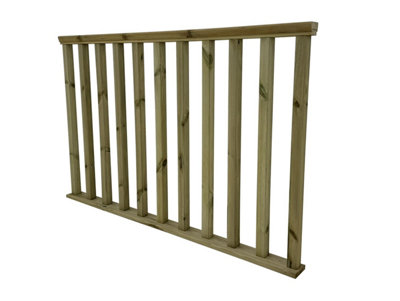 Softwood Deck balustrade kit, 0.5m, Light green, No deck posts