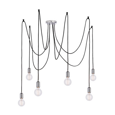 Sohan Chrome Modern Industrial 6 Light Ceiling Pendant