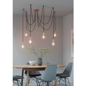 Sohan Copper Modern Industrial 6 Light Ceiling Pendant