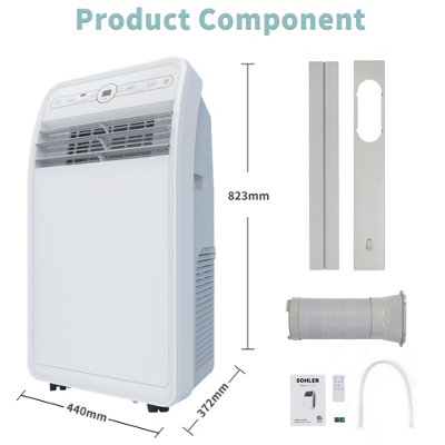 Sohler Portable Air Conditioner Unit With Remote Control 24hr Timer AC Air Conditioning  12000BTU