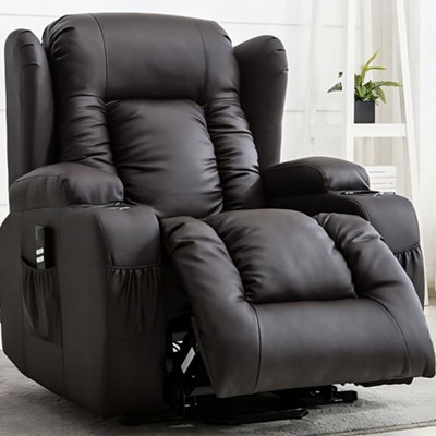 SoHo 10 in 1 Recliner Armchair With Swivel, Tilt Heated and Massage Functionality