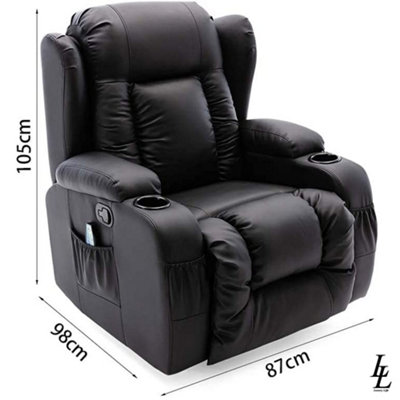 SoHo 10 in 1 Recliner Armchair With Swivel, Tilt Heated and Massage Functionality