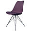 Soho Aubergine Plastic Dining Chair with Chrome Metal Legs
