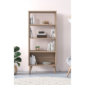Soho Bookcase Free Standing Storage Shelf, 54 x 25 x 121 cm 4 Tier Display Shelves, Bookshelf, Open Cabinet, Oak