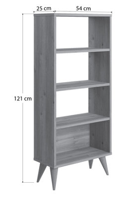 Soho Bookcase Free Standing Storage Shelf, 54 x 25 x 121 cm 4 Tier