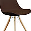 Soho Chocolate Plastic Dining Chair with Pyramid Light Wood Legs