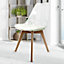 Soho Clear and Vanilla Plastic Dining Chair with Squared Light Wood Legs